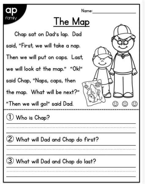 Kindergarten Reading Comprehension Worksheets Printable